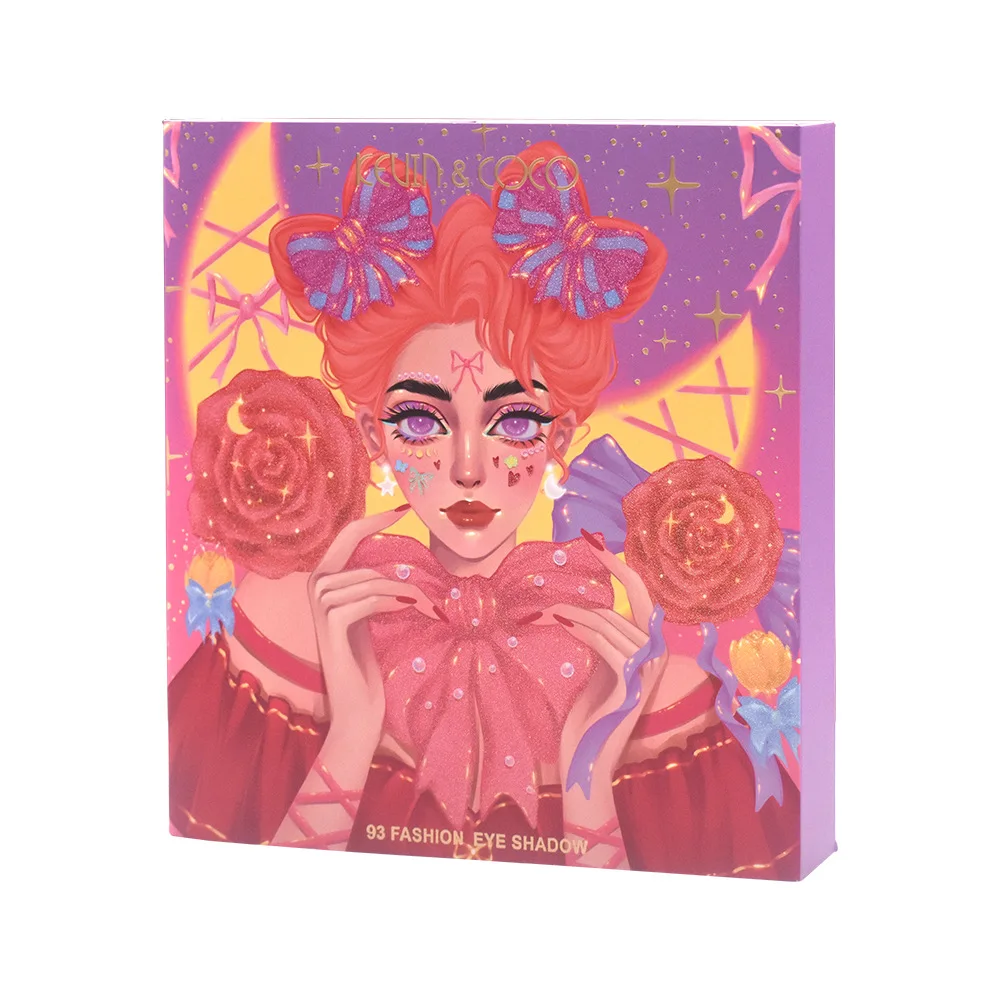 Foreign trade new hot-selling cross-border 93-color foldable eye shadow pearlescent matte waterproof easy to apply makeup Europe