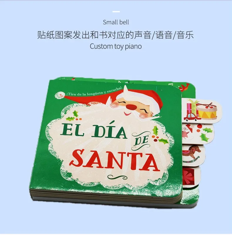 Customized Hardcover Printing Pull And Push Book Sound Module For Audio Book Kids Babies Christmas Storybook Pop Up Books
