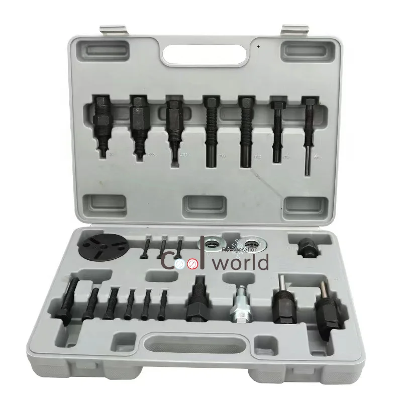 Coolworld 24pcs Car air conditioner compressor dismounting tool for clutch bearing