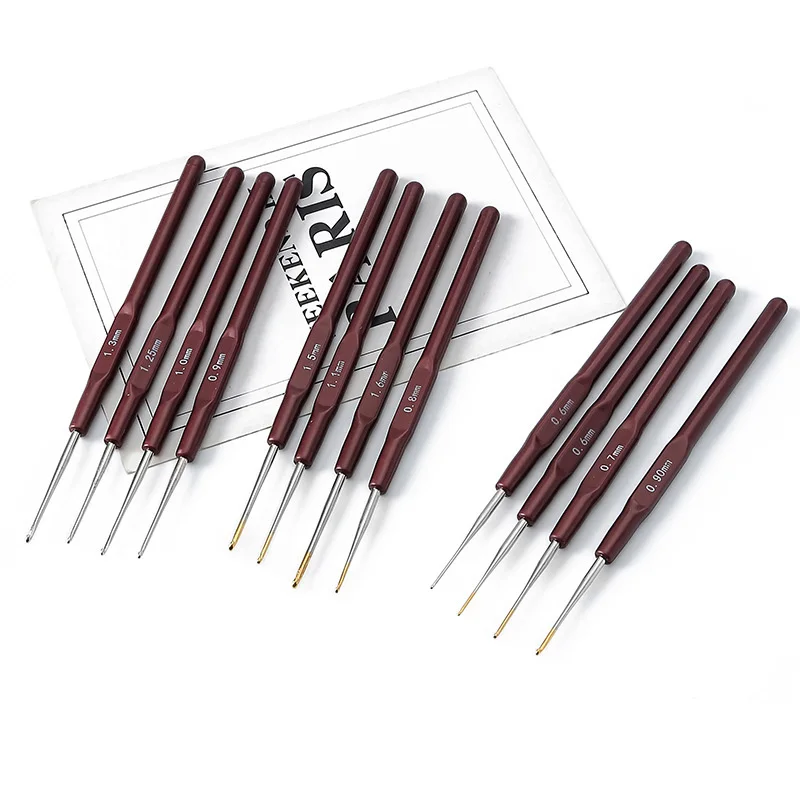 Wholesale Gold-Plated Crochet Lace Knitting Tool Set Sweaters Hats Scarves Socks Micro Crochet Hooks Small Lace Crochet Needles