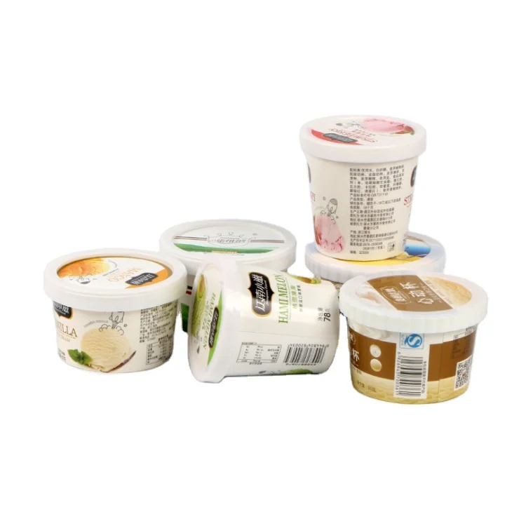 China Made Professional Wholesale Yogurt Paper Cup With Paper Lid Ice Cream Cup Packaging