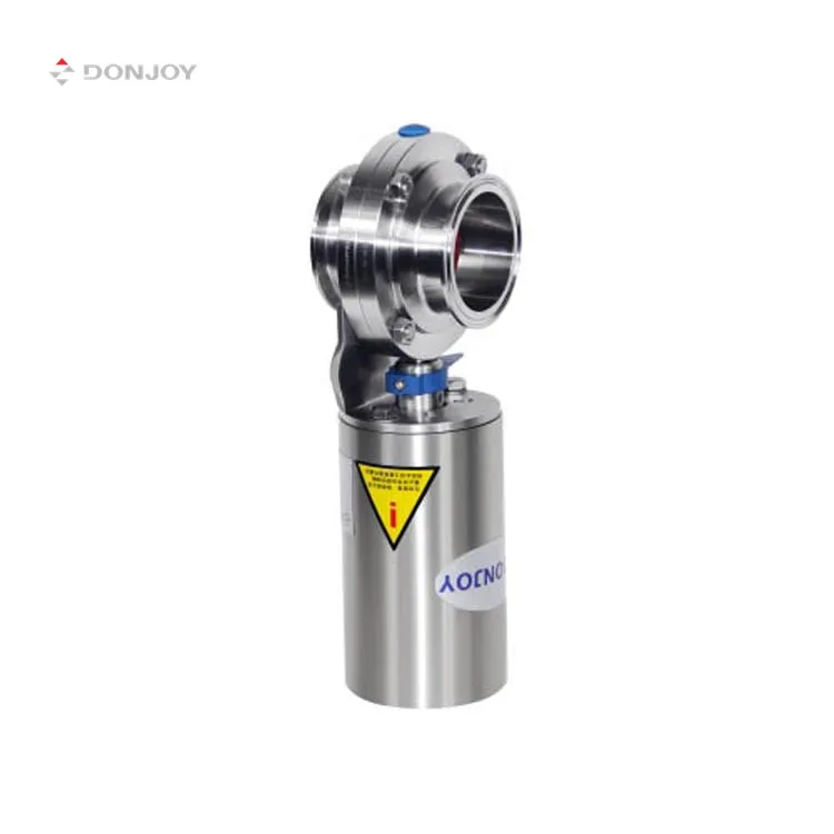 DONJOY manufacturer stainless steel SS304 SS316L sanitary pneumatic butterfly valve with position sensor