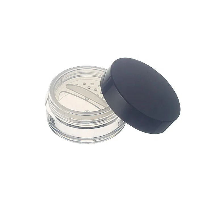 
Индивидуальная пластиковая цветная Косметическая банка, круглая банка для порошка с ситечком 