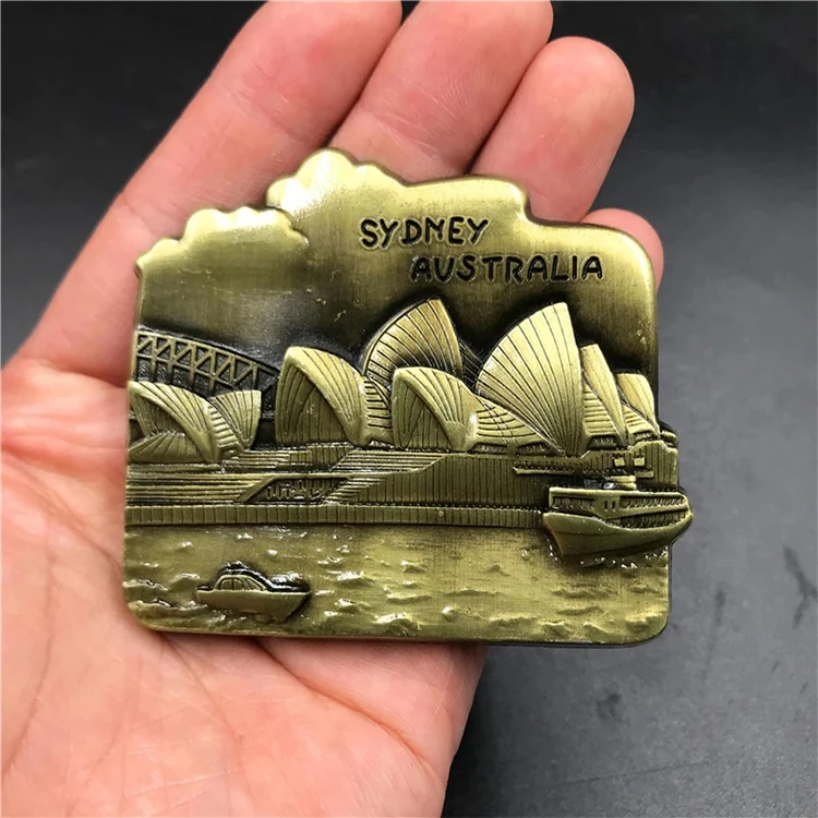 Creative Singapore Australia Sydney Germany Home Decor Metal 3D Magnets For Fridge