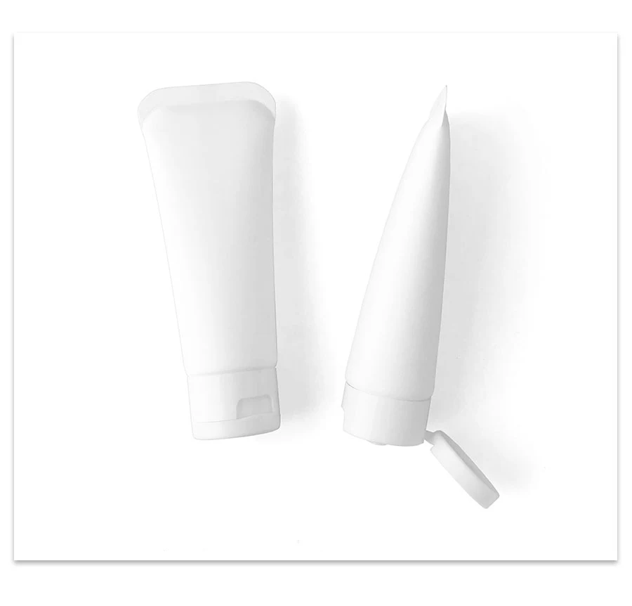 100g White matte Facial cleanser soft tube 100ml arc tail Cosmetic packaging containers hand cream Plastic Squeeze Tube