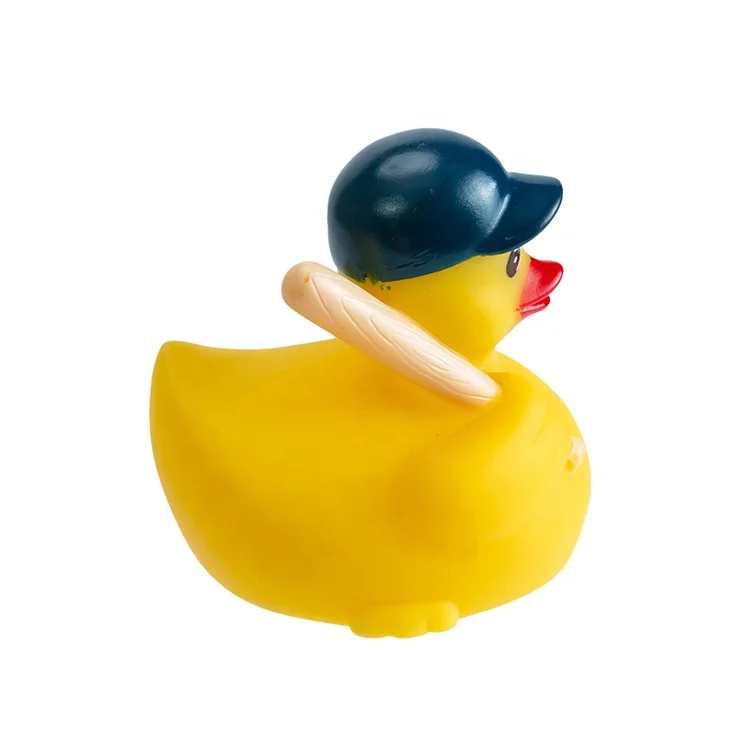 Настраиваемая спортивная бейсбольная виниловая утка утяжеленная плавающая резиновая игрушка для ванны Желтая