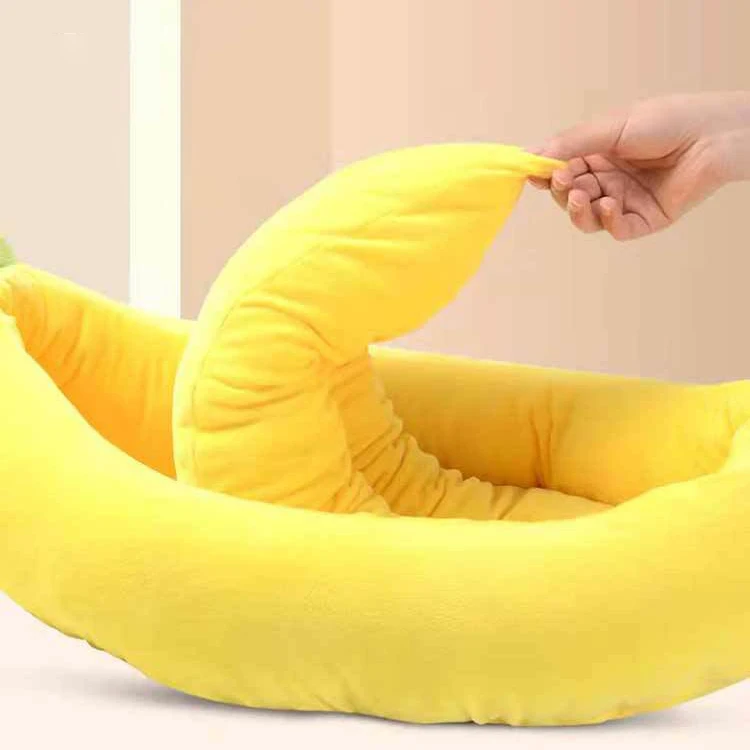 Banana Pet Nest Autumn/Winter Warm Dog Bed Removable and Washable Pet Mat Corgi dog nest banana pet bed