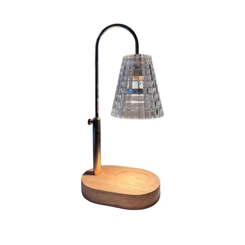 Wholesale Home Decor Wood Base Electric Candle Melt Wax Warmer Glass Stand Candle Warmer Lamp For Scented Candles