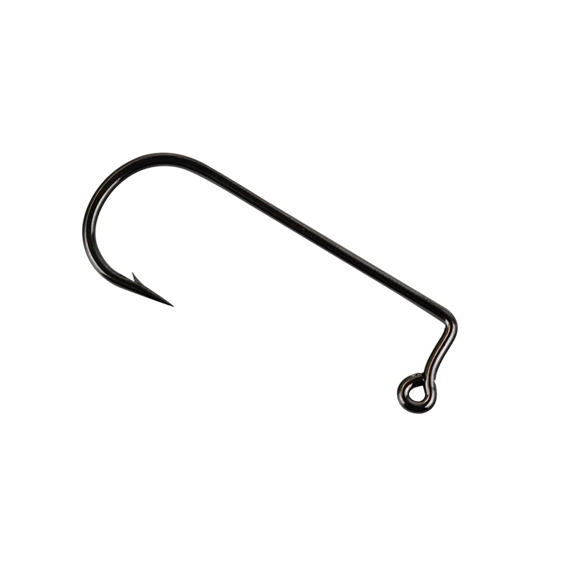 Wholesale 1Pcs Carbon Steel Black Nickel 90 Degree Right Angle Jig Hooks Fishing Tackle
