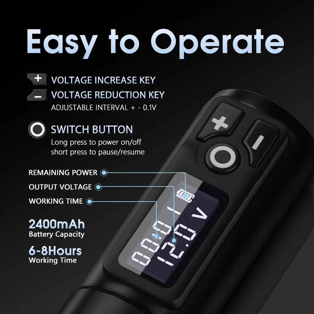 XNET Plus Wireless Tattoo Machine Pen Complete Full Kit Set with Extra 2.5/3.5/4.5mm Multi Stroke 40Pcs Mixed Tattoo Cartridge