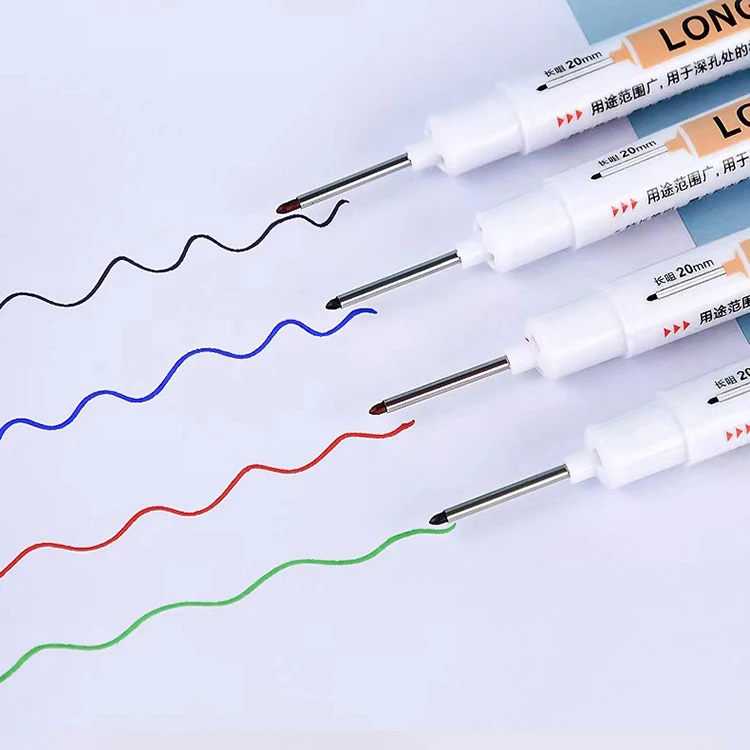 Multipurpose 20mm Point Marker Pen Long Nosed Construction Drafting Woodworking Tools Pencil Deep Hole Long Nib Marker