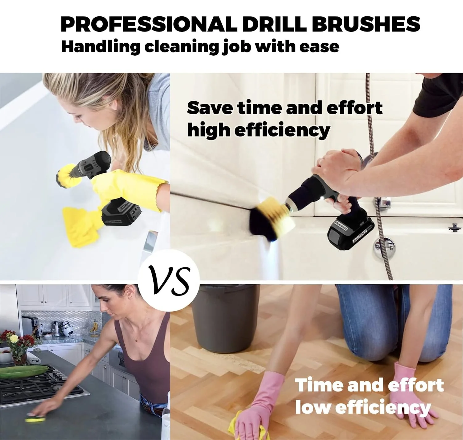 Power Scrubber Drill Cleaning Brush with Extend Long Attachment Set All Purpose Clean for Bathroom, Car, Grout, Carpet, Floor