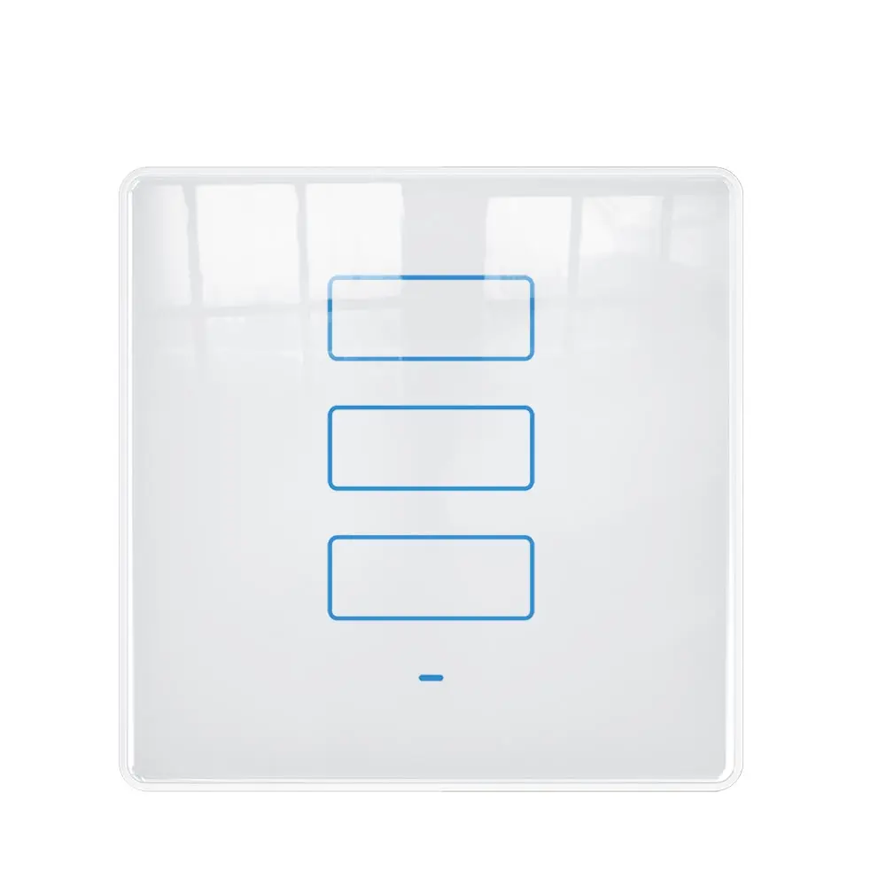 Eu Standard White Crystal Glass Panel 1 Gang 1 Way Light Wall Touch Screen Switch