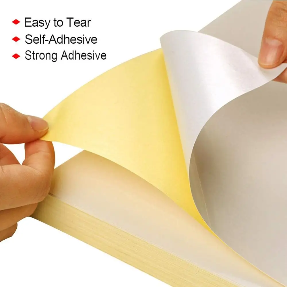 A4 Size Gloss Synthetic Quality Adhesive Sticker Paper Full Sheet Label Compatible for Inkjet Printer