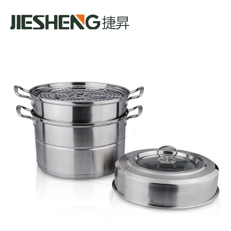 Best Quality 3-Layer Soup Cooking Steaming Food Stainless Steel Steamer Pot for Restaurant