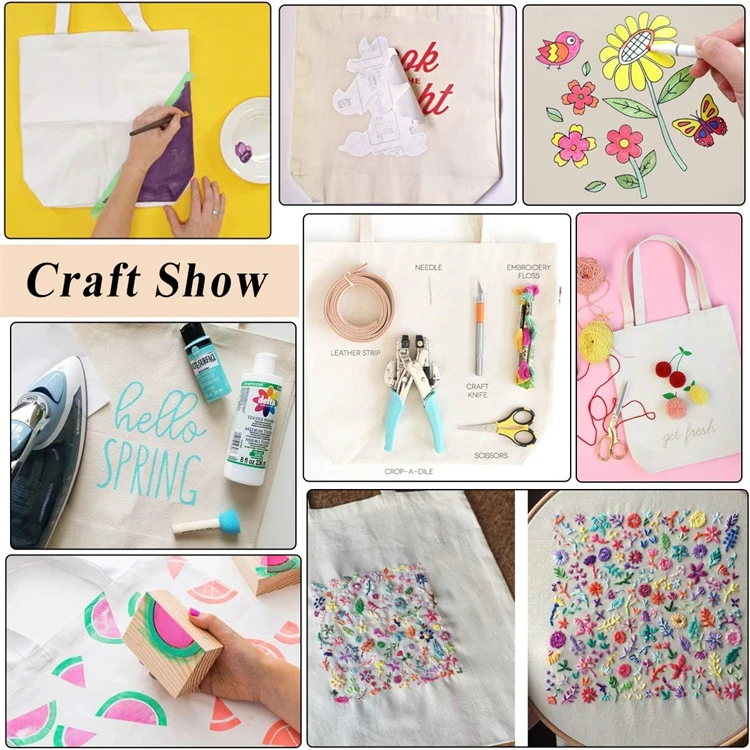 Custom Logo Canvas Grocery Bag Canvas Shopper Oversized Canvas Bag Large Weekender Cotton Tote Bag With handle