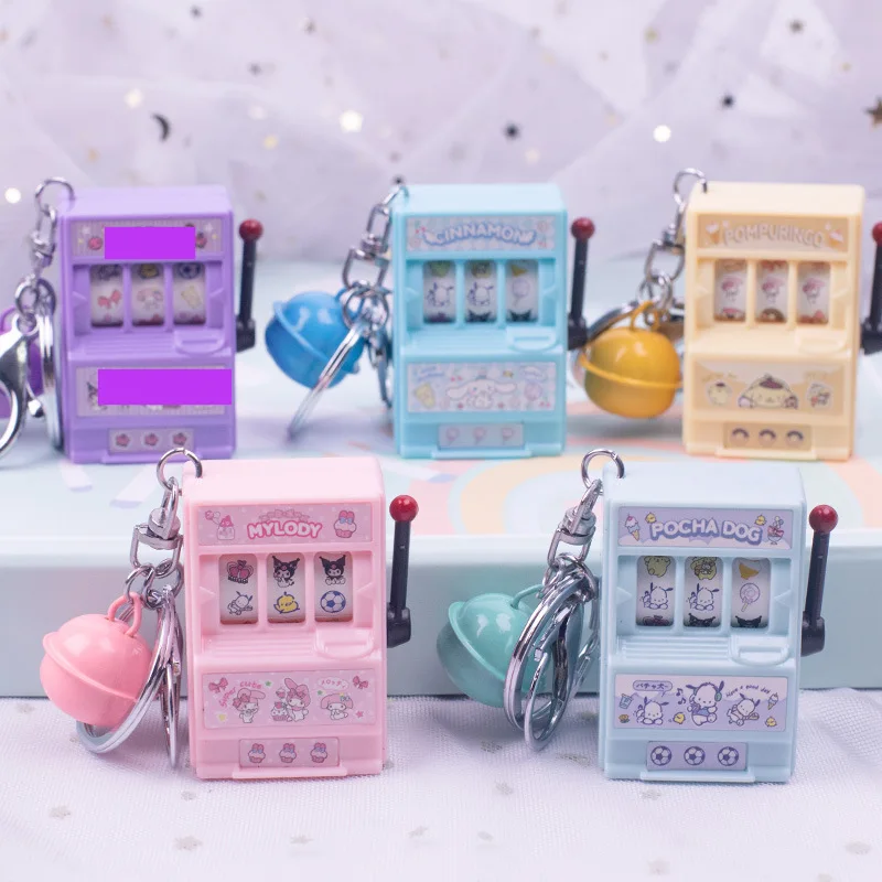 New Design Handheld Console Key Chain Accessories Small Mini Lottery Machine Game Cartoon Keychain Cute Keyring