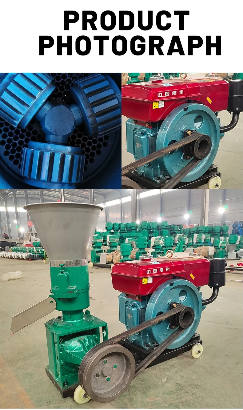 Best Selling Diesel Engine Power Poultry Livestock Animals Cattle Feed Pellet Making Machine