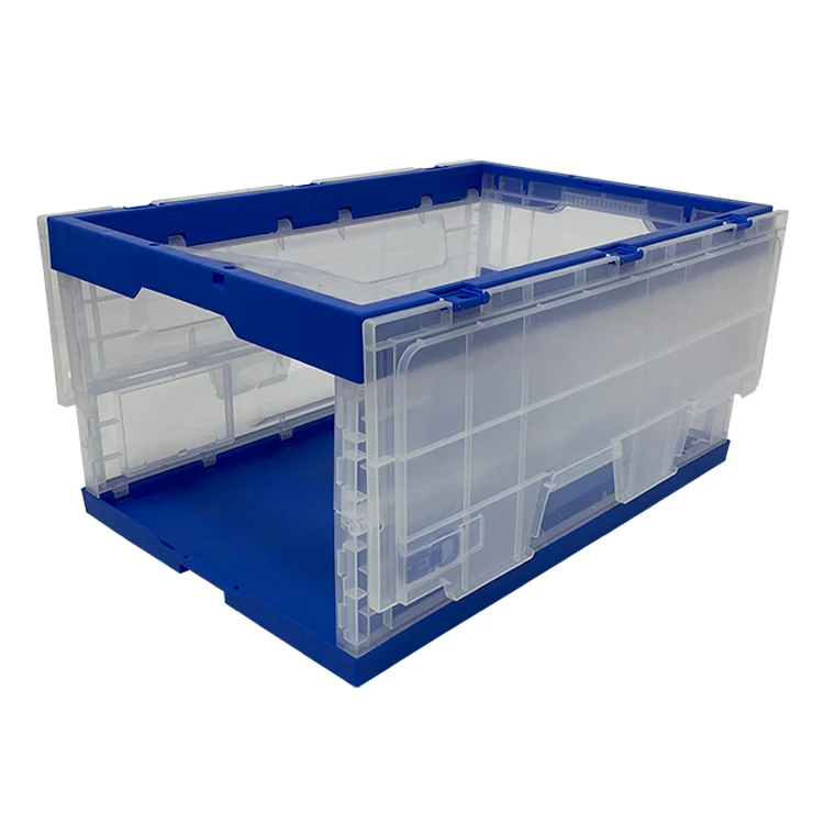 Plastic Collapsible Stackable Foldable Storage Container with Lid Crates for Clothes Toy Books Snack