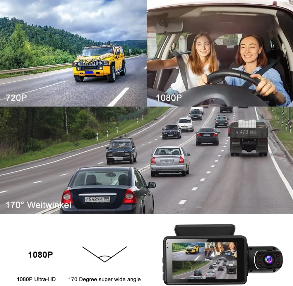 Driving recorder A68 dual lens front dash cam and rear dual recording IPS screen with WiFi version HD night vision dash cam