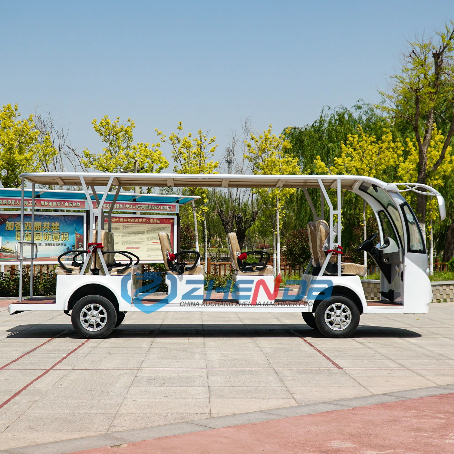 China 14 Seater Electric Golf Cart for Sale 72V Lithium Customized 14 Seater Electric Shuttle Car