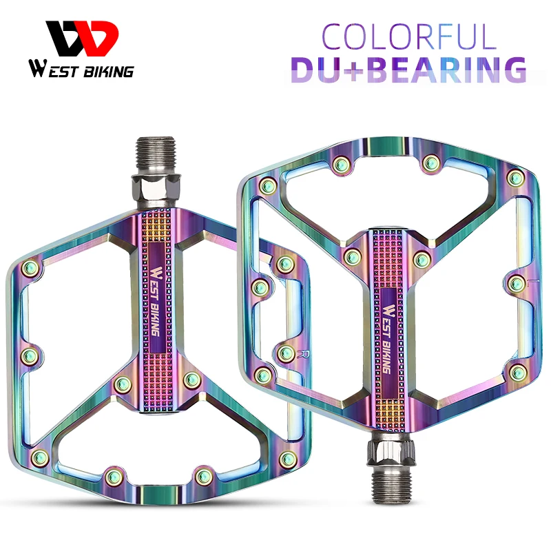 WEST BIKING Bicycle Pedal Nylon Mountain Anti-slip Road Bicycle Pedals Ultralight Outdoor Sports Mountain Custom Bike Pedals