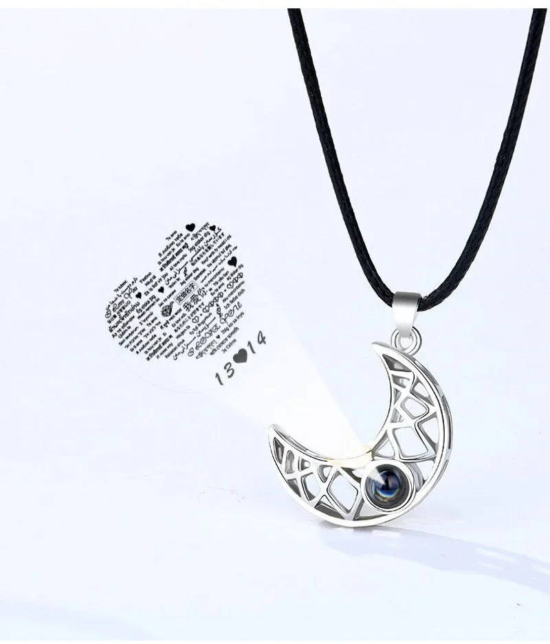 Couple Necklace Magnetic Suction Projection Stone Creative Attraction Sun Moon Pendant Necklace