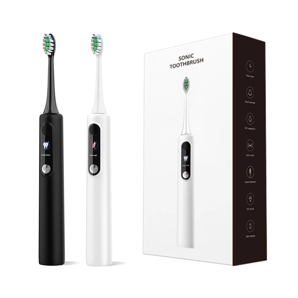 Перезаряжаемая электрическая зубная щетка с ЖК-дисплеем