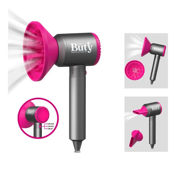 Fashion Pretend Makeup Set Girls Beauty Salon Toy Kit Pretend Hair Styling Set for Girls with Blow Dryer Barber Accessories