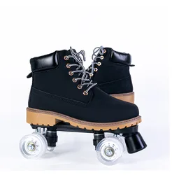 Custom unisex women roller skate deformed shoe four-wheel roller derby skates
