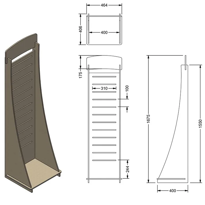 Portable wood pegboard display stand Rack gondola Slatwall displays Shelves metal slatwall display