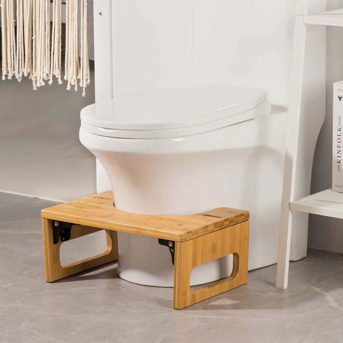 Premium quality Adjustable Bamboo Squatting Toilet Stool