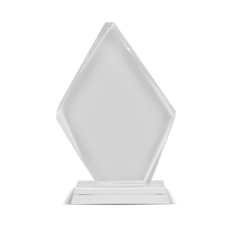KM New Design Different Shape Sublimation Glass Trophy Blank Crystal Glass Sublimation Crystal Photo Frame For Souvenir