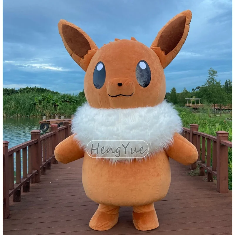 Hengyue Inflatable Plush eevee Mascot Costume Walking Cosplay Cartoon Character Giant Pikachu Mascot Party Dresses Suits
