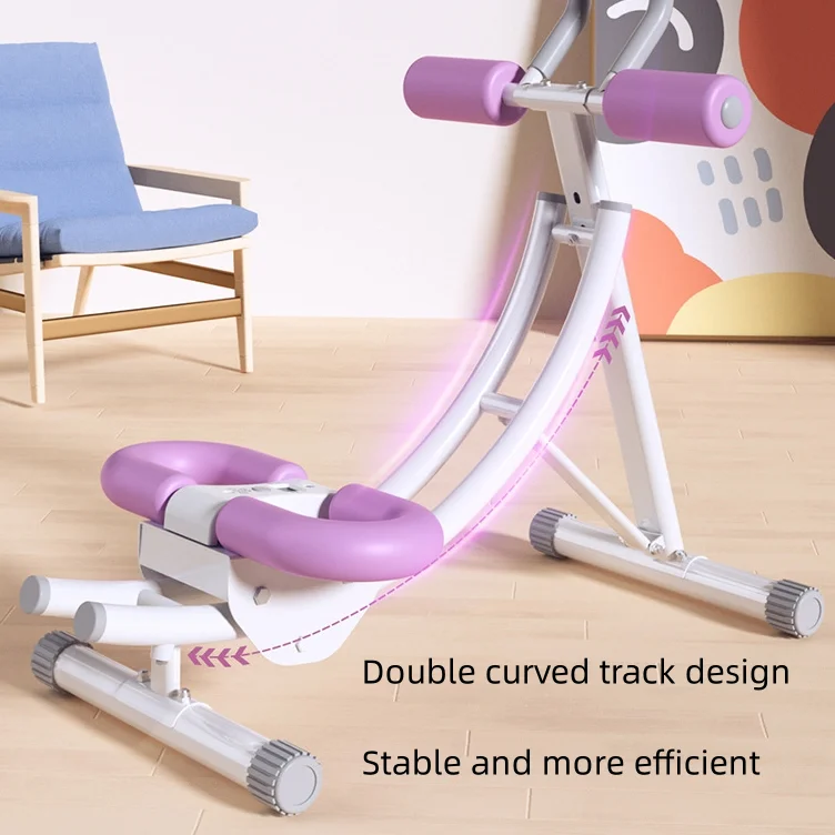 Abdominal Machine Foldable  Ab Workout Equipment Adjustable for Home Gym Core Strengthening with LCD Monitor