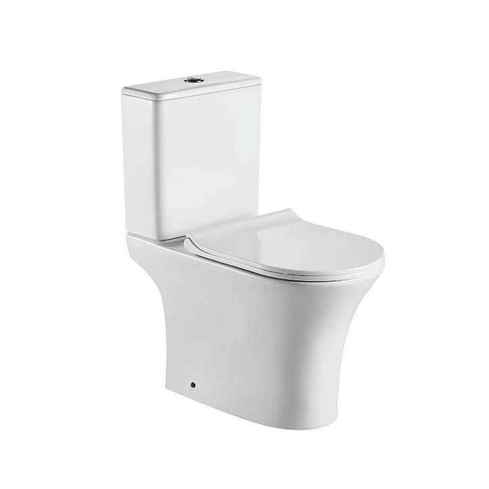 AIDI Ceramic Bathroom Rimless S-trap 250 P-trap Porcelain Sanitary Ware Two Piece Toilet Washdown Flush Twyford