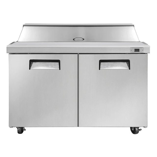 High Quality 304 Stainless Steel Commercial Pizza Refrigerator Fridge Refrigerator Salad Table