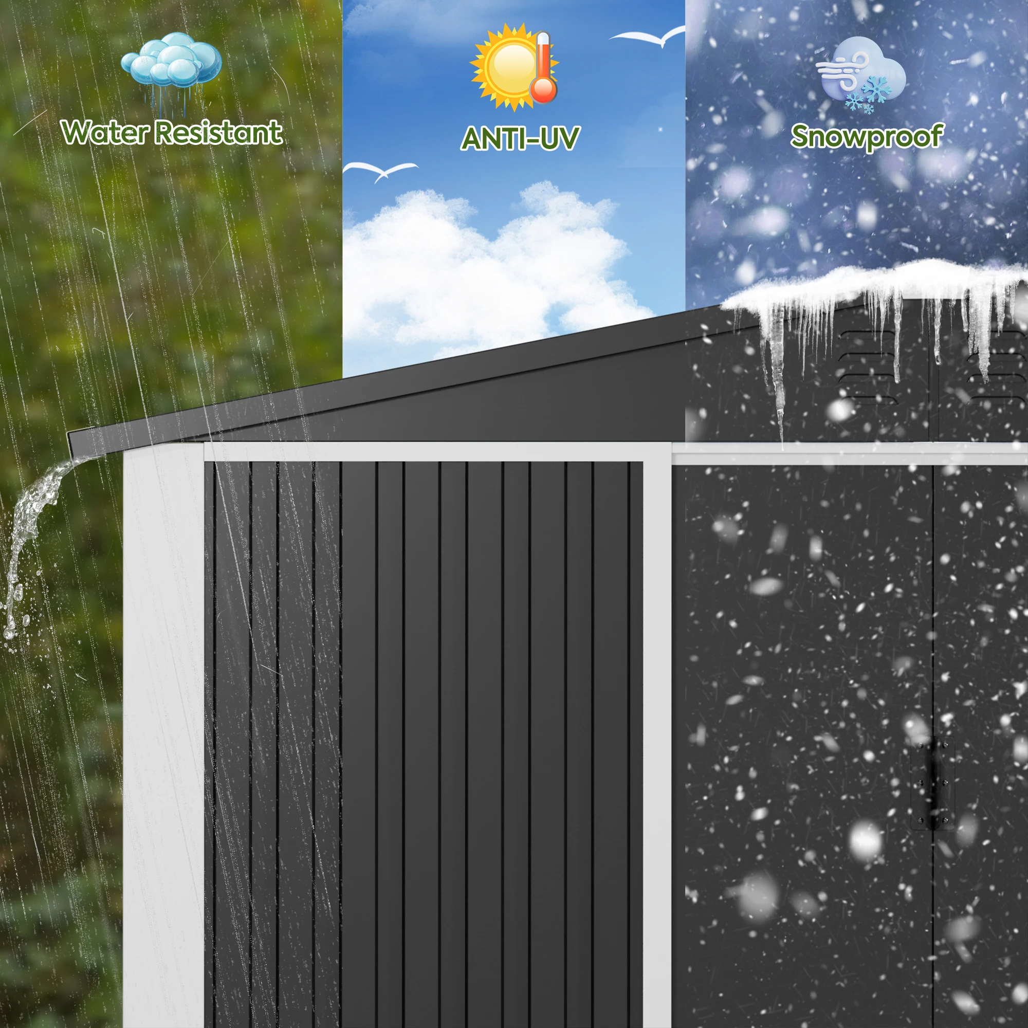 Outdoor 6*8ft Garden Utility Tool Storage Shed Metal Outside Storage Metal Shed