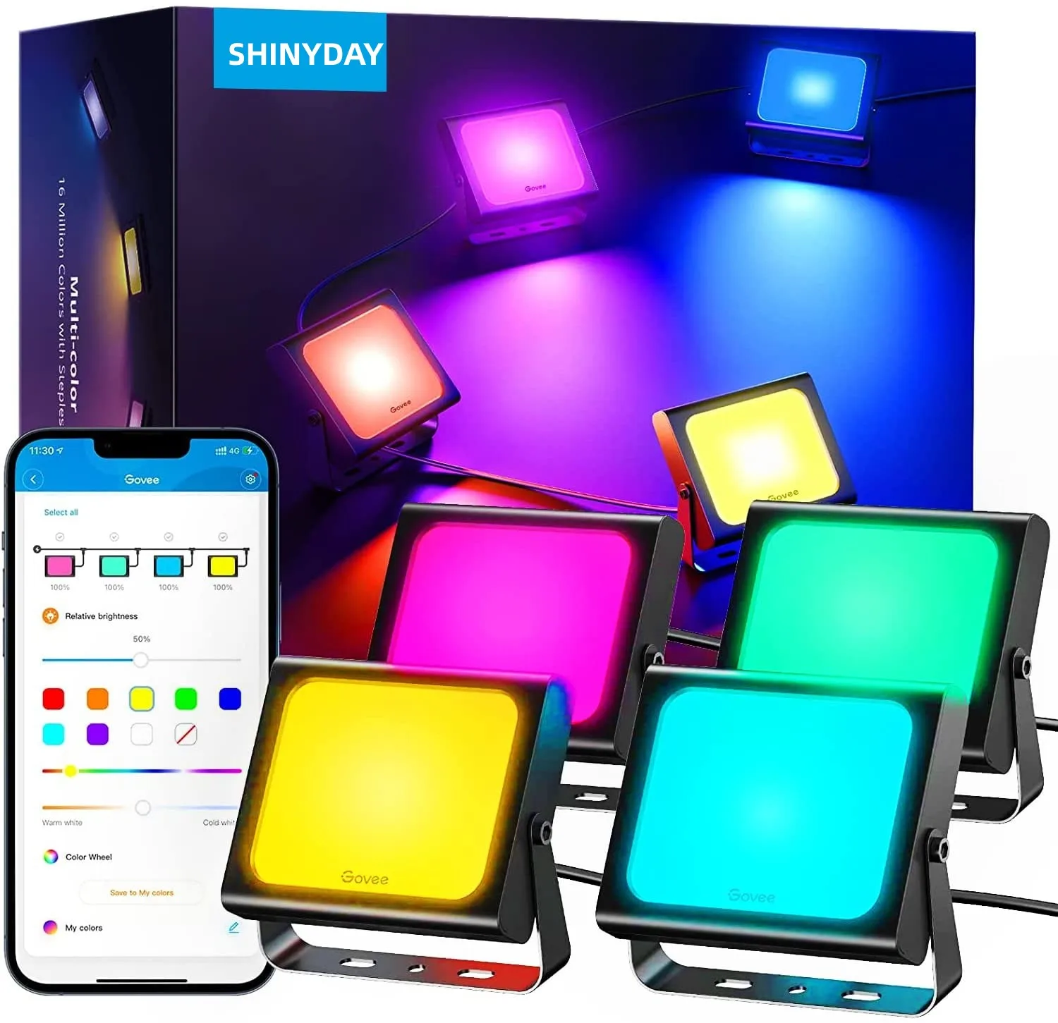 APP Control RGB Colour Changing Smart Stage Lights IP66 waterproof Wall Washer garden Landscape Smart Flood Light Led Spotlights