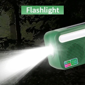 High end emergency radio hand crank solar red cross usb c 2000 mAh FM/AM/SW Radio Speaker SOS Alarm LED Torch Reading Lamp