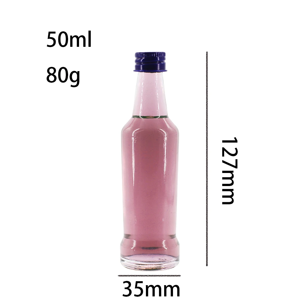 Manufacturer Wholesale 50ml Empty Liquor Unique Shaped Wine Glass Bottle with Cap