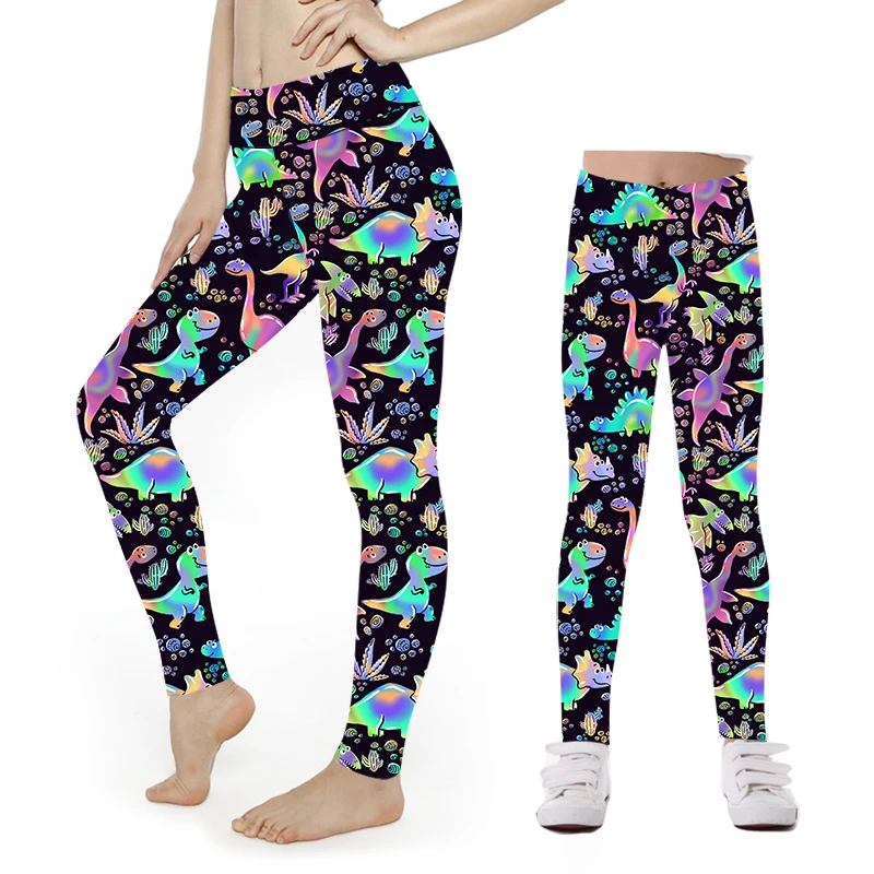 Kids Floral Unicorn Leggings Printed Leggings Double side brushed buttery soft mommy and me leggings