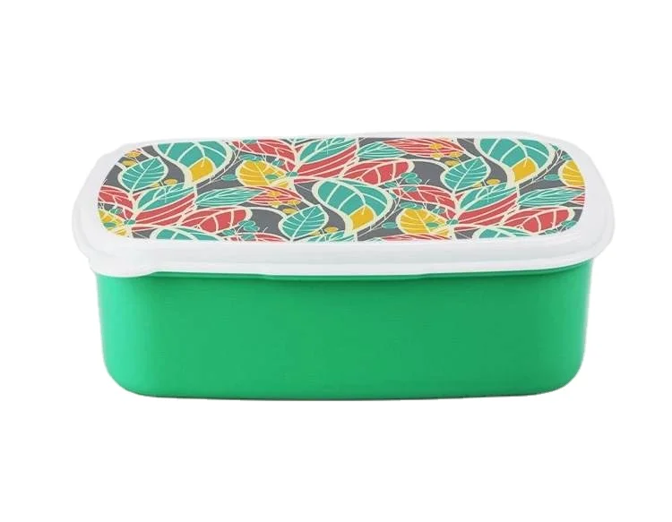 18.6*12.8*6CM Sublimation Plastic Lunch Box With Printing Metal Plate For School Student Gifts