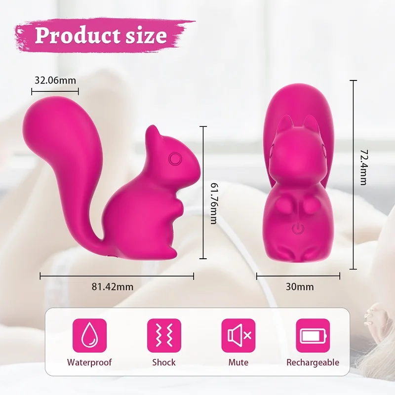 2024 Cute Animal Sex Toys Squirrel Vibrator with 10 Vibration Patterns for Female Clitoral Stimulation Massager