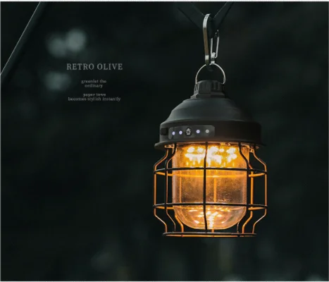 multifuncional vintage foldable portable rechargeable magic cool tent retro camping light lantern led