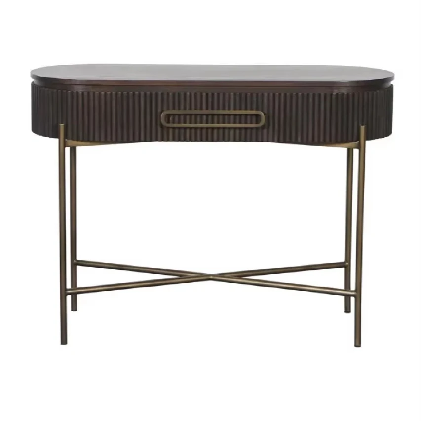 1-Drawer Oak Console Table Living Room Two Drawers Table Byron Console Table With Drawers Handmade Bulk Product