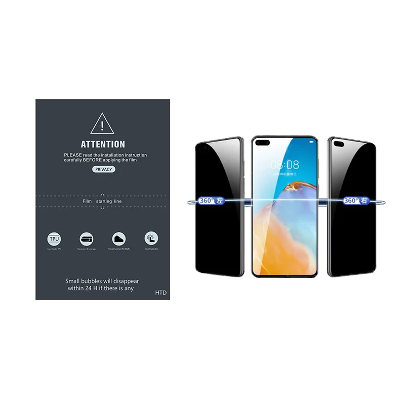 18x12 см гидрогель анти-шпионская защита от отпечатков пальцев, ТПУ Защитная пленка для экрана для любых моделей мобильных телефонов