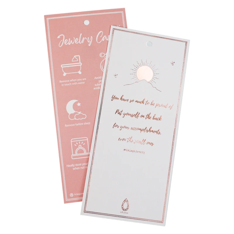 Custom logo printing hangtag relief swing point UV gold foil label paper hangtag thank you card