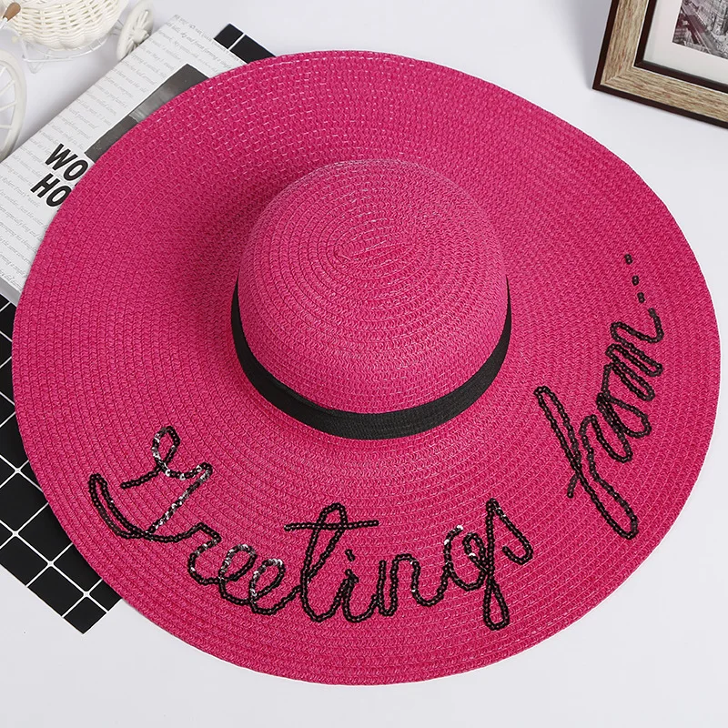 Hot selling ladies custom paper straw hat wholesale floppy beach hats women