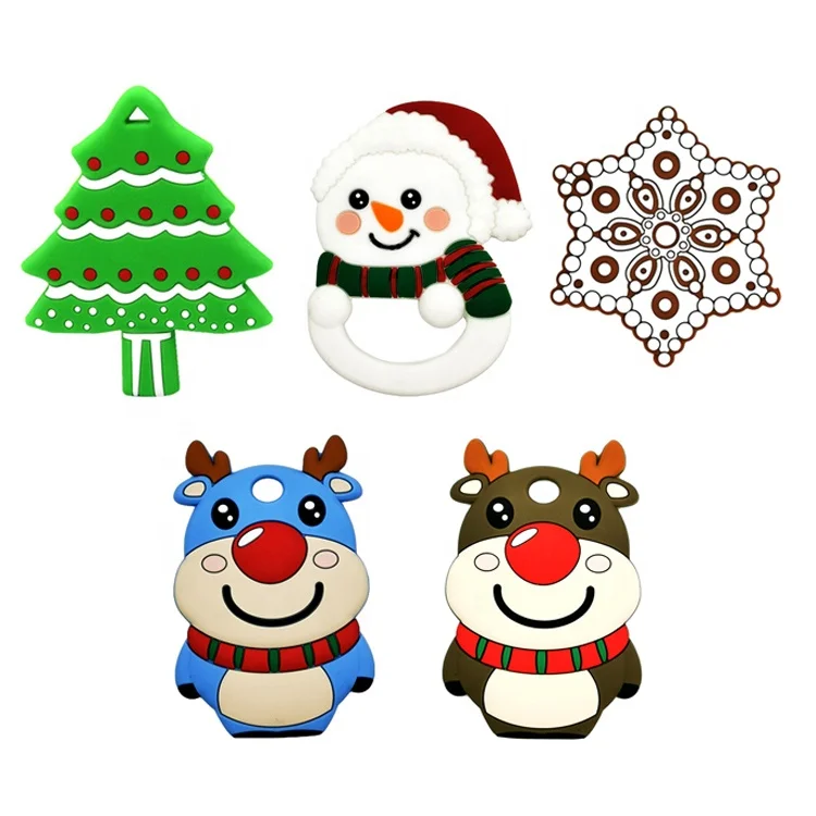 Baby Silicone Teeth Christmas Gift Santa hot selling creative baby comfort teether stereoscopic silicone teether supplies